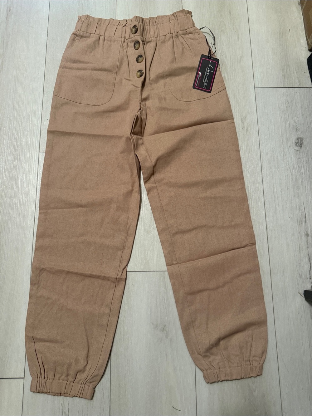 Love University Women’s Casual  Elastic Waist Cargo Pants - with pockets Small